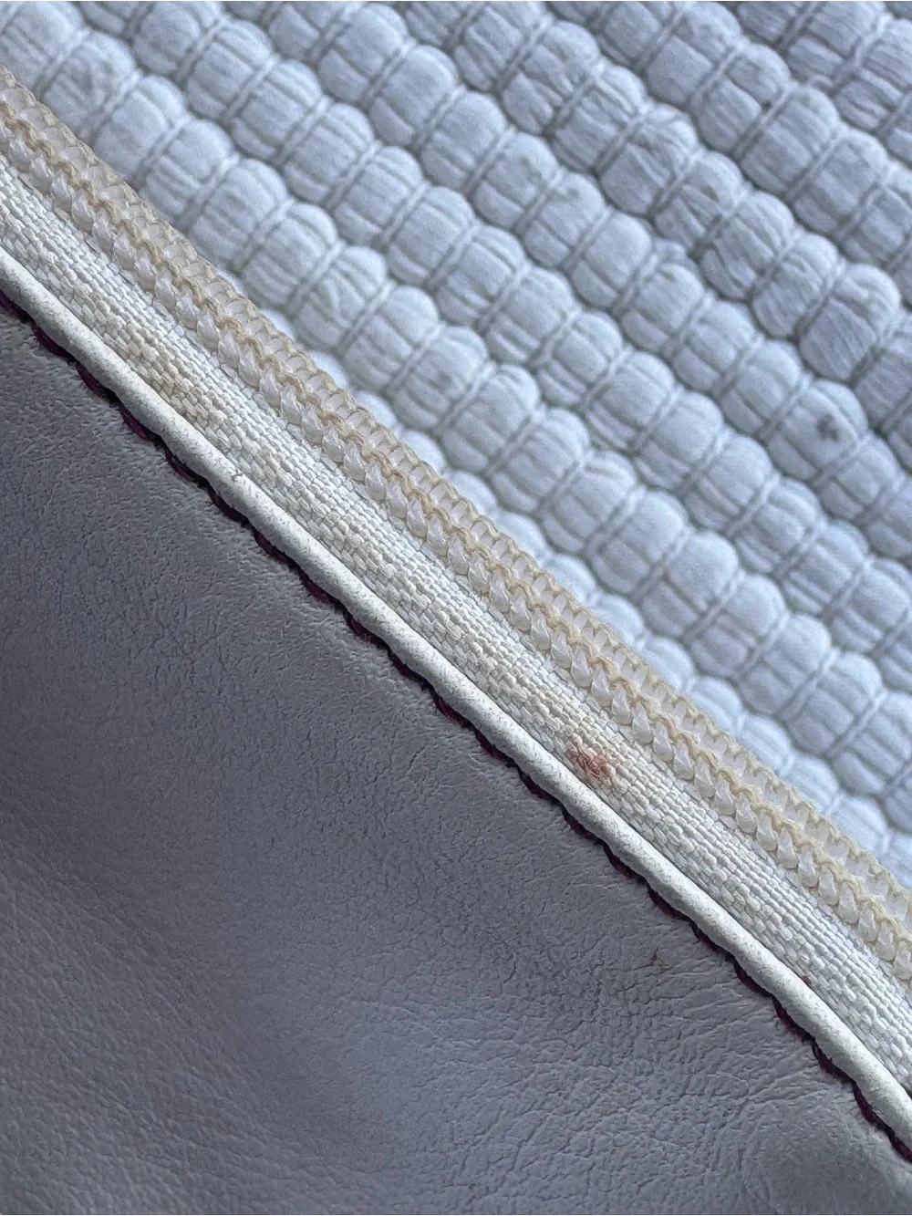 Coach Bone White Leather Wristlet Pouch Silver Hardware Zip Clutch